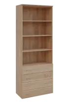 N 6 - 84ZN kancelářská skříň, 4-zásuvková/nika, 2150x800x400, dub bardolino